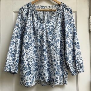 LOFT Floral Peasant Blouse